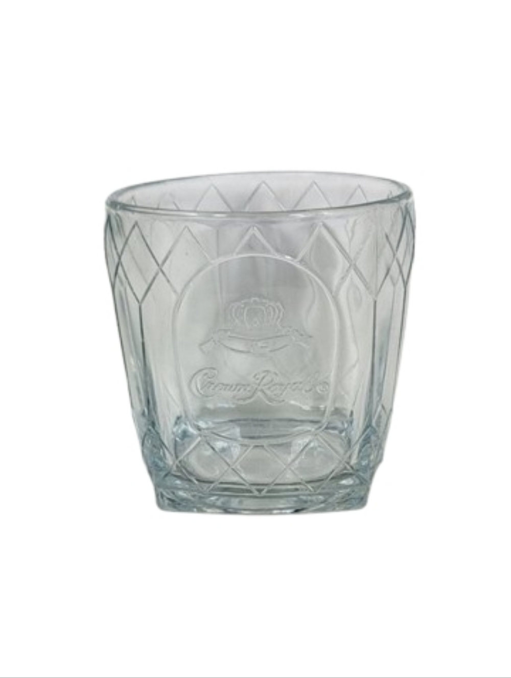 Crown Royal Embossed Diamond Pattern Low Ball Whiskey Glass 10oz